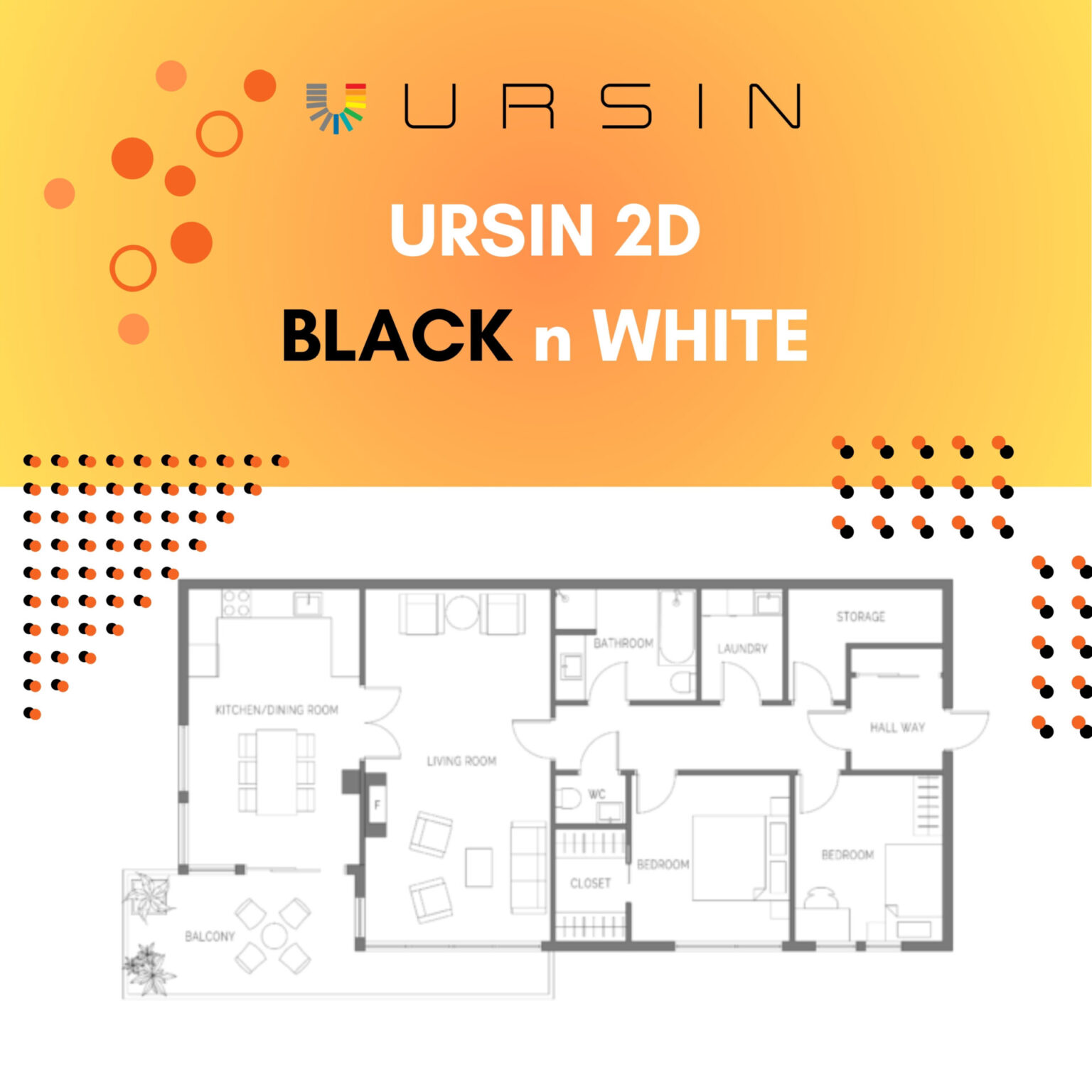 black and white floor plan