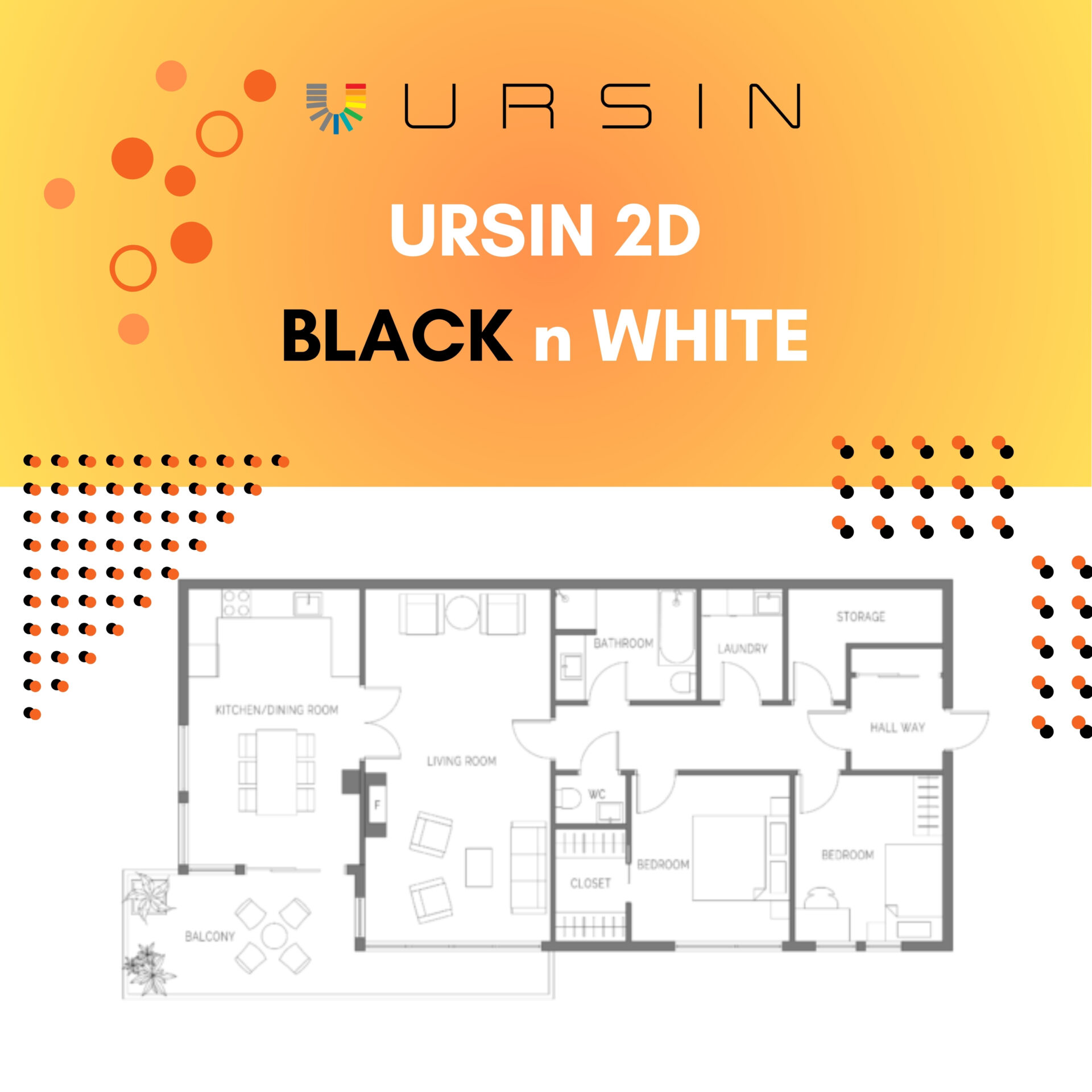 black and white floor plan